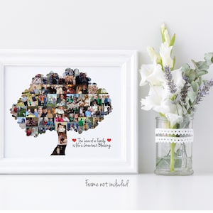 Custom Family Tree Photo Collage, Keepsake Gift, Personalized with your Digital Photographs!