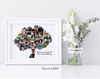 Custom Family Tree Photo Collage, Keepsake Gift, Personalized with your Digital Photographs!