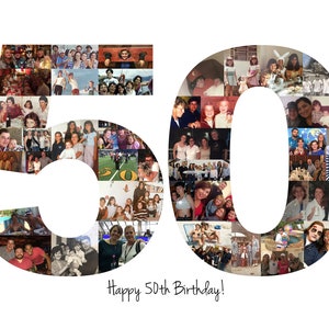 Personalized 50th Birthday Photo Collage Gift 50th Anniversary Party Decoration image 10