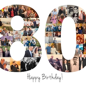 80th Birthday Gift, 80th Birthday Party Decoration - 80 Number Photo Collage - Custom Made with Your Digital Pictures! image 11