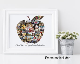 Personalized Teacher Appreciation Gift - Custom Made Apple Photo Collage
