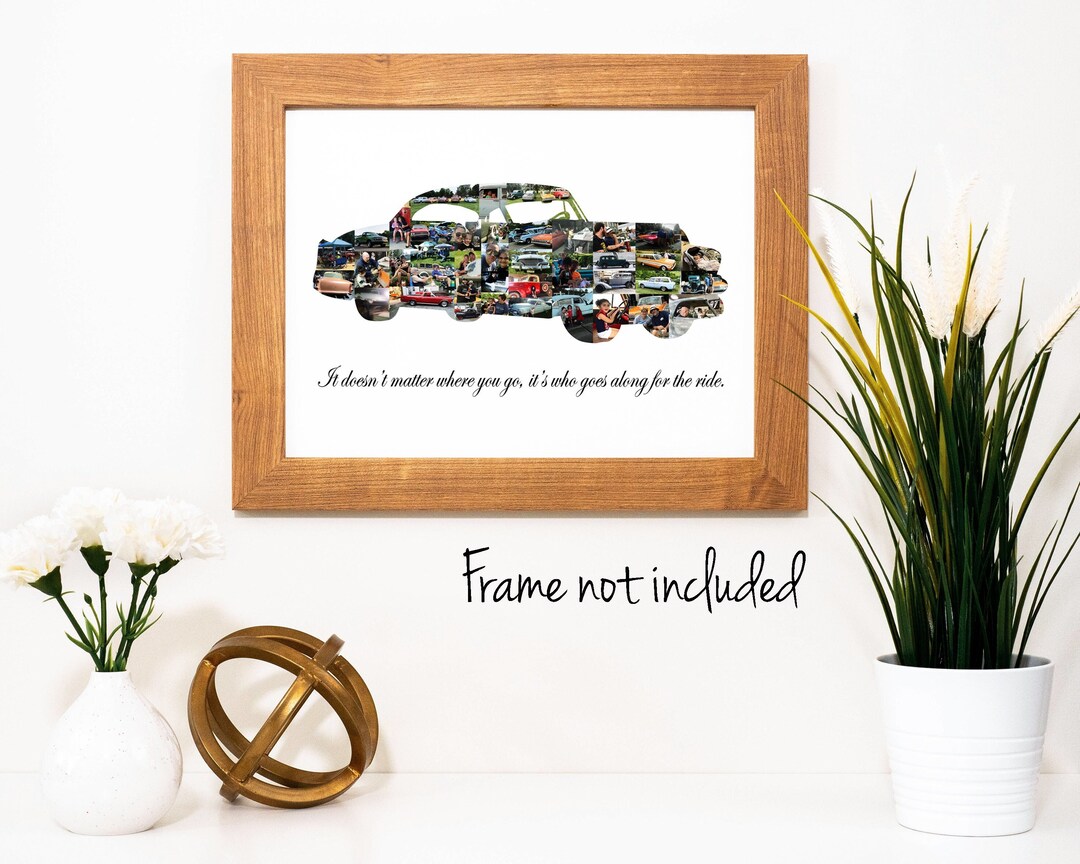 Classic Car Photo Collage Car Lover Gift for Him Custom Made With Your Digital Pictures Etsy