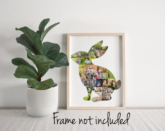 Bunny Lover Gift, Personalized Rabbit Photo Collage - Custom Made with your Digital Pictures!