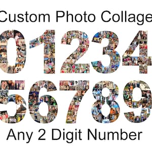 Number Photo Collage - Any 2 Digit Number - Custom Birthday Gift / Party Decoration Made with Your Digital Pictures!