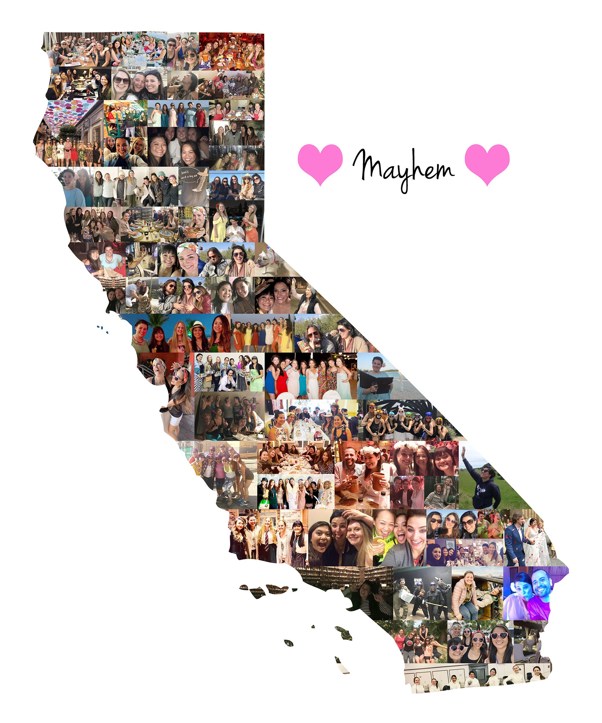 Custom California State Map Wall Art Print, Personalized California