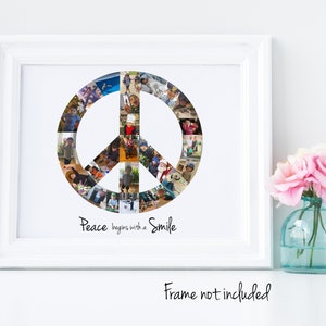 Peace Sign Photo Collage, Peace Symbol - Custom Made with Your Digital Pictures!