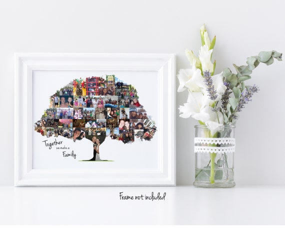 Personalized Family Tree Photo Collage – Custom Ancestry Keepsake - Made with your Digital Photos!
