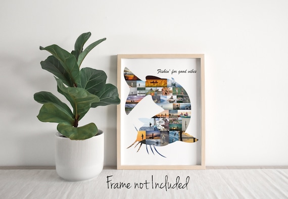 Catfish Photo Collage - Personalized Gift for Fisherman - Fishing Gift for Him - Custom Made with your Digital Pictures!