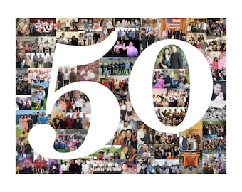 50th Party Decoration Poster - 50th Birthday Gift - Photo Collage Sign - Custom Made with your Digital Pictures!