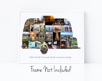 Camper Photo Collage - Gift for Him - Camping Enthusiast -  Custom Made with Your Digital Pictures!