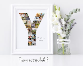 Letter Y Photo Collage - Personalized Monogram Picture Collage - Birthday Wedding Gift