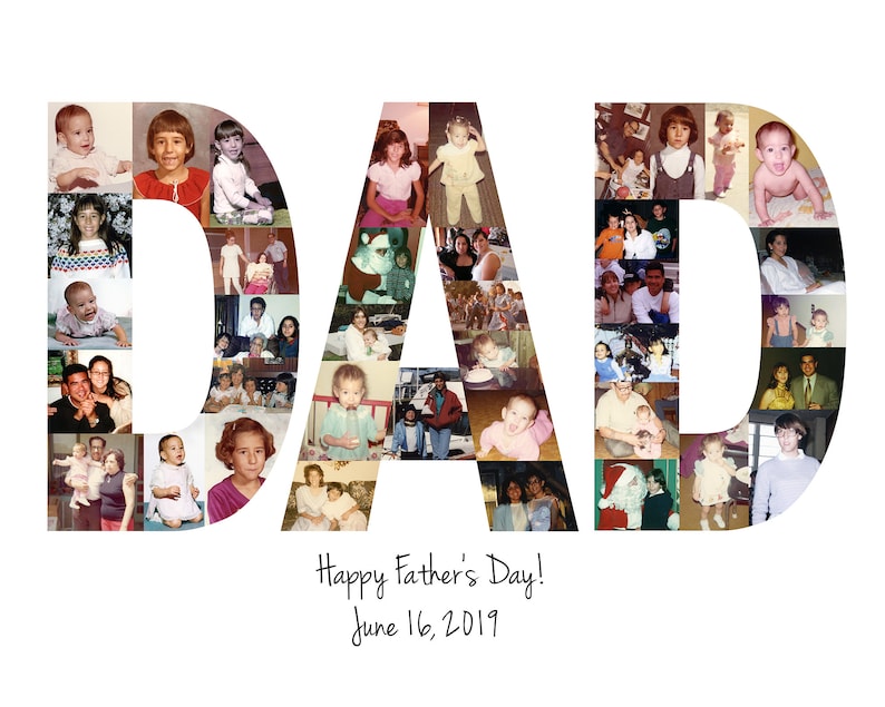 Personalized Father's Day Gift Dad Photo Collage Custom Etsy