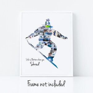Snowboarding Photo Collage - Personalized with your Digital Photographs - Birthday Gift for Snowboarder