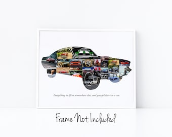Classic Muscle Car Photo Collage - Gift for Him - Vintage Automobile -  Custom Made with Your Digital Pictures!