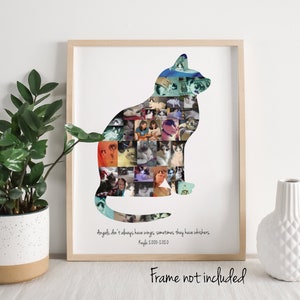 Custom Cat Photo Collage - Unique Gift for Cat Lovers - Personalized Wall Art Made from Your Photos!&quot;