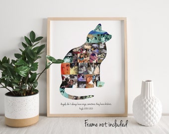 Collage de fotos de gatos personalizado: regalo único para los amantes de los gatos: arte de pared personalizado hecho con tus fotos.