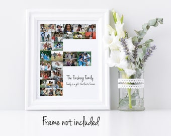 Letter F Photo Collage - Personalized Monogram Picture Collage - Birthday Wedding Gift
