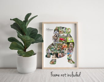 English Bulldog Photo Collage, Personalized Pet Memorial Gift, Custom Made Dog Tribute Gift!