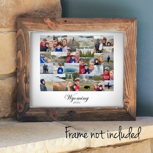 Wyoming State Map Photo Collage - Vacation Souvenir Gift - Custom Made with Your Digital Pictures!