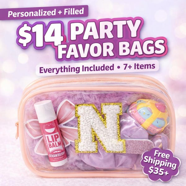 Personalized Girls Party Favors, Unique Sleepover Goodie Bags, Birthday Favors, Kids Take Home Gifts
