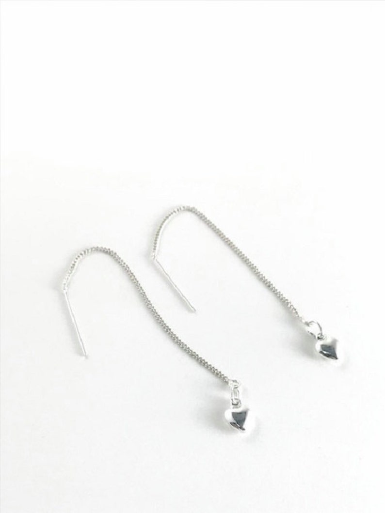 Dangle Earrings Silver Thread Earrings Silver Drop Earrings Etsy