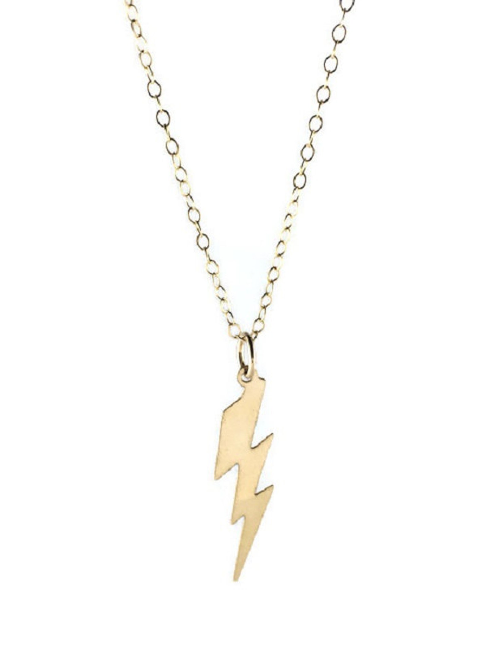 Lightning Bolt Necklace Gold Lightning Necklace Thunder Bolt Etsy