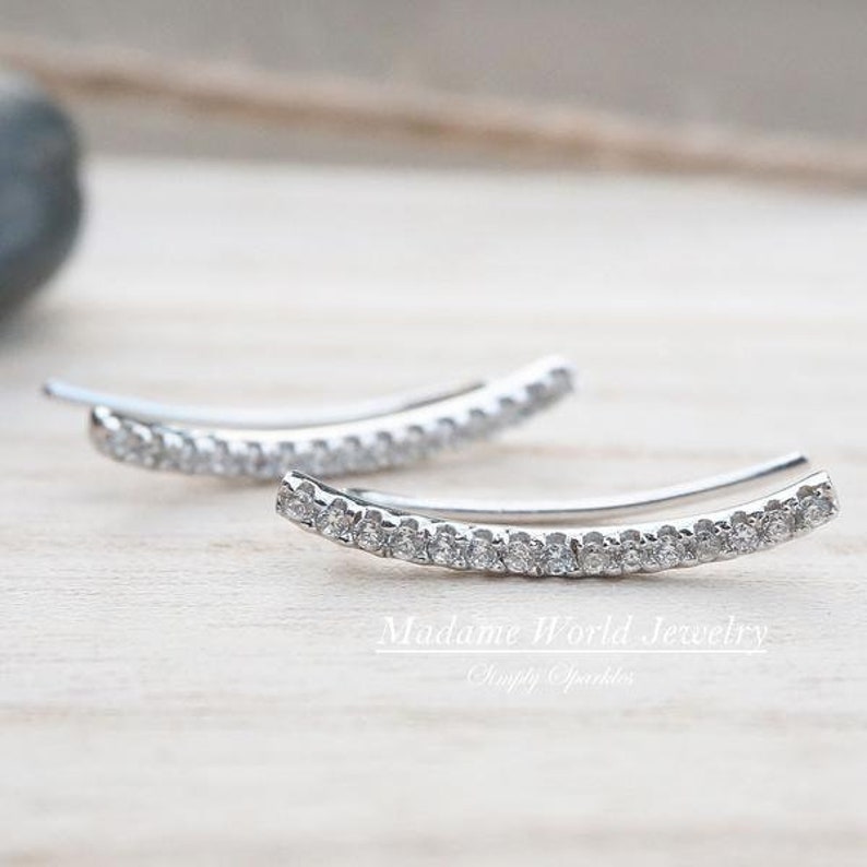 Clear Cubic Zirconia Ear Climber