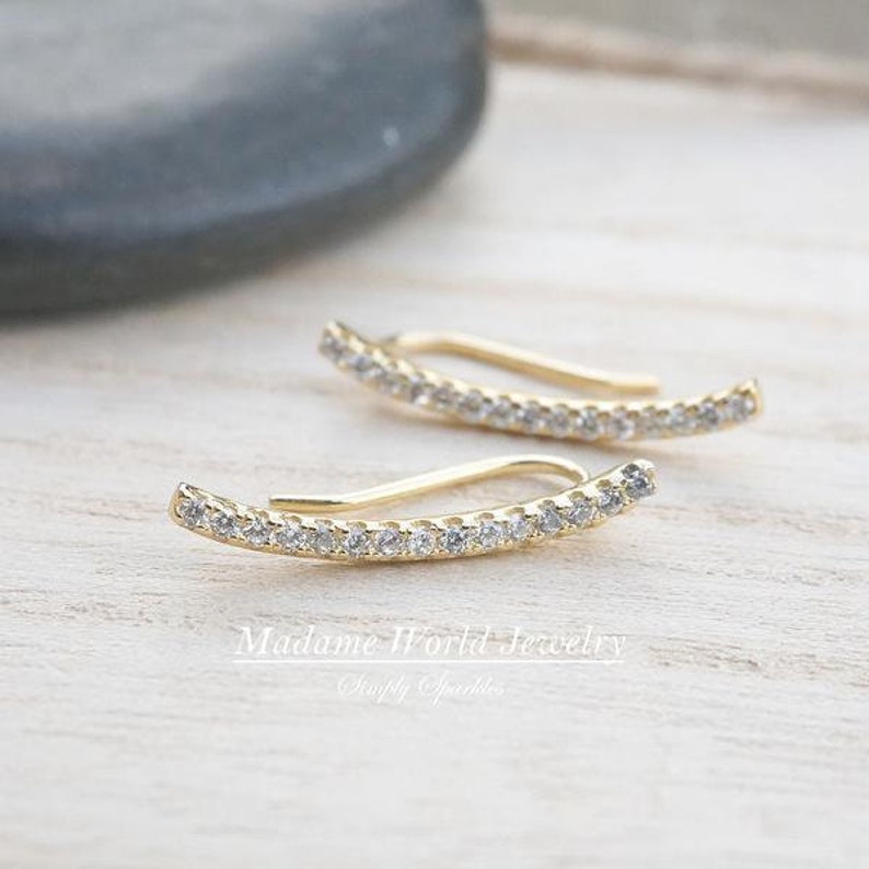 Clear Cubic Zirconia Ear Climber