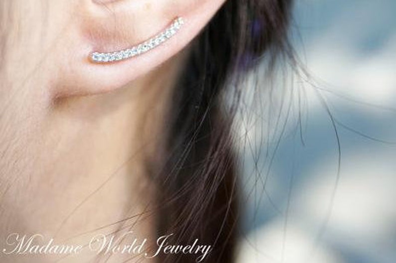 Clear Cubic Zirconia Ear Climber