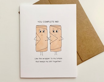 Lumpia Love Greeting Card – Filipino Food, Adult Humor