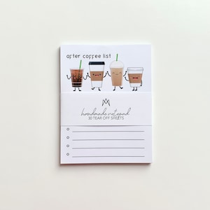 4.25x5.5 Notepad After Coffee List Coffee, Coffee Lover, Adult Humor, Memo Pad, To Do List, Stationery image 2