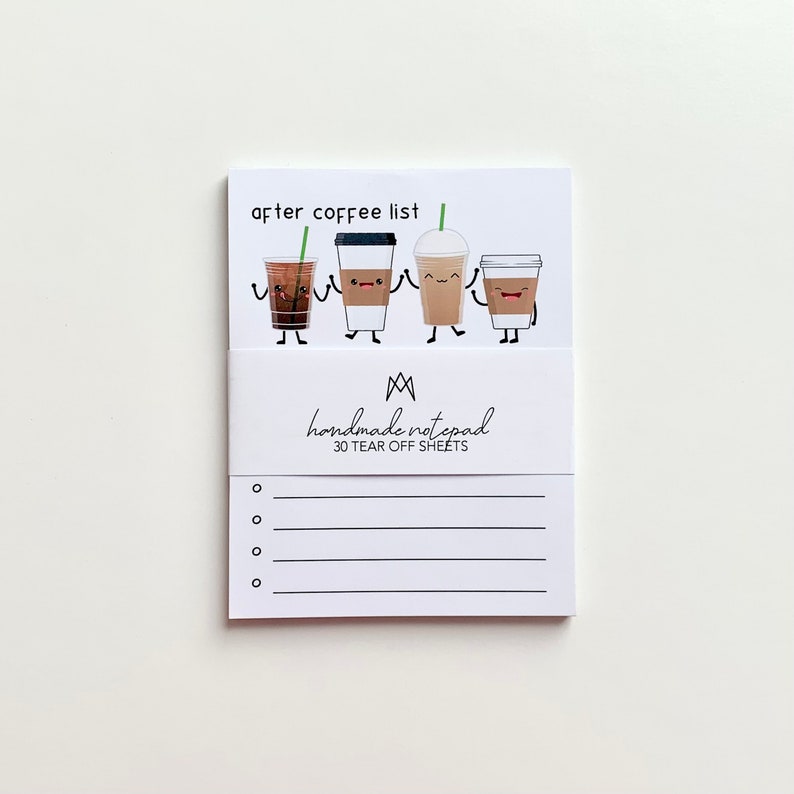 4.25x5.5 Notepad After Coffee List Coffee, Coffee Lover, Adult Humor, Memo Pad, To Do List, Stationery image 2