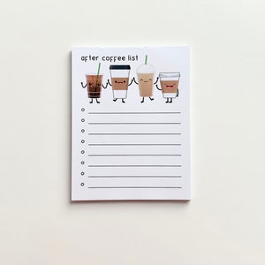4.25x5.5 Notepad After Coffee List Coffee, Coffee Lover, Adult Humor, Memo Pad, To Do List, Stationery image 1
