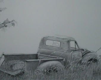 old truck drawing etsy