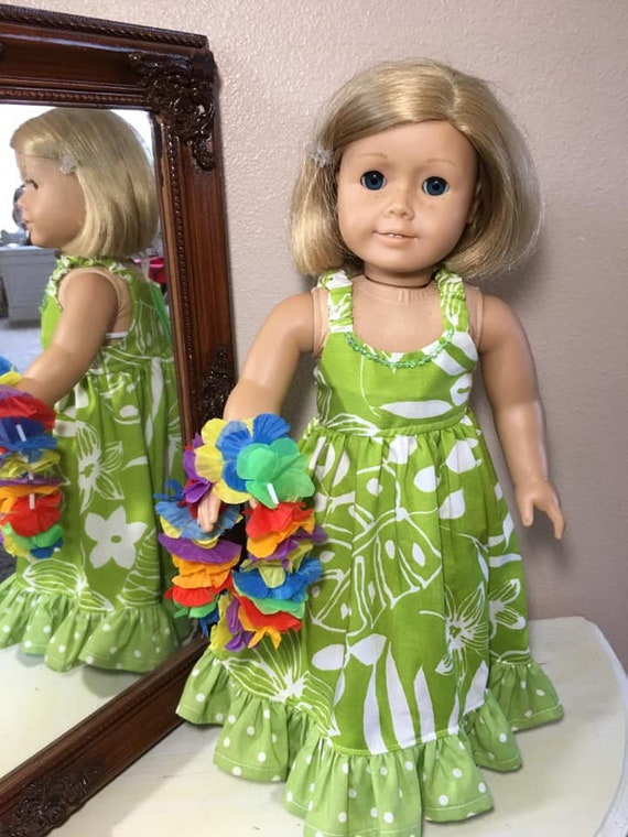 Handmade Lime Hawaiian dress for 18 dolls | Etsy