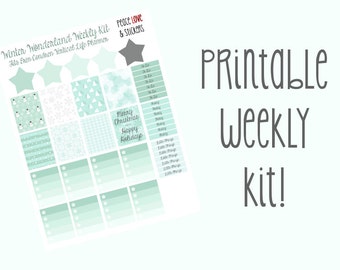Kit settimanale STAMPABILE Winter Wonderland - Perfetto per la pianificazione della vita verticale di Erin Condren