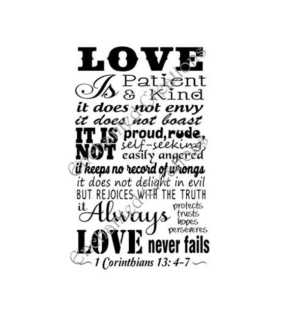 Svg File Love Is Patient 1 Corinthians 13 4 7 Etsy