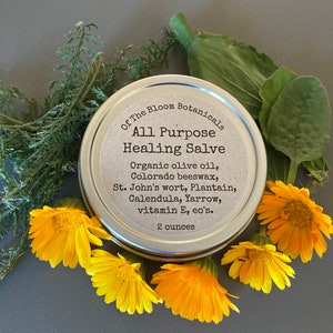 All Purpose Healing Salve-First Aid Salve-Wildcrafted-Organic-Cuts, Scrapes, Minor Burns