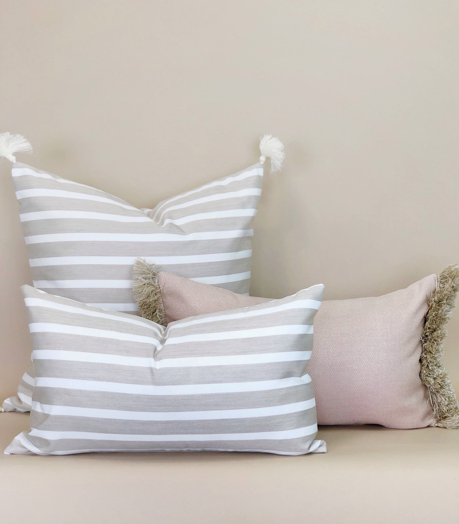 12x20 Striped Outdoor Pillow Case Designer Summer Lumbar Etsy