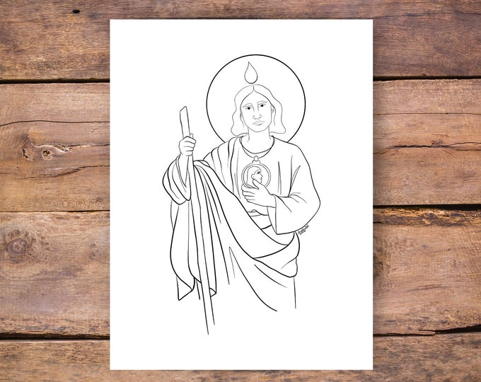 St. Jude Digital Coloring Page Catholic Kids Activity - Etsy