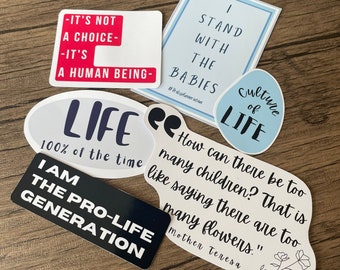 ProLife Sticker Set #1 - Catholic, Christian, Easter basket gift, confirmation, birthday, gift for young women, girl power, conservative