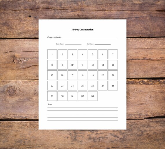 33 Day Consecration Tracker Traditional Catholic, Liturgical Living, Latin  Mass, Planner, Organization, - Etsy