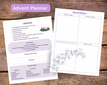 Planificateur de l'Avent - Catholique traditionnel, Vie liturgique, Messe latine, Organisation, école à la maison, Noël, activités, vacances saintes, famille