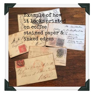 Junk Journal Printable Antique Ephemera 1850's Letter Covers/Stamps From Spain Digital Download image 2