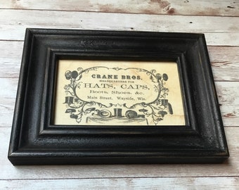 Farmhouse Wall Decor- Vintage Men’s Advertisement Print on Aged Linen *Free Shipping*