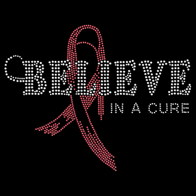 Unisex Breast Cancer Believe Pink Ribbon Crew Neck Sweatshirt 765 Bling Bling Handmade Plus Size