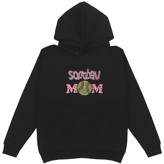 Pink Softball Women/'s Crew Neck T-Shirts Plus Size Unisex Bling Cotton Sports
