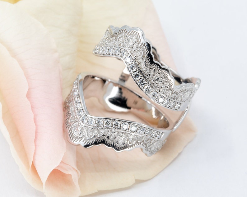 4.28ct Rubellite Tourmaline Ring, Diamond Halo Ring, Cocktail Ring, Rubellite Statement Ring, Unique Engagement Ring, Diamond Ring Guard image 10