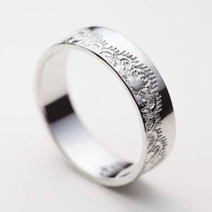 Wedding Bands White Gold, Lace Wedding Ring, White Gold Band, White Gold Wedding Ring, White Gold Anniversary Ring, White Gold Rings
