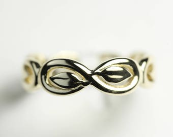 Infinity Wedding Band, Infinity Ring, Infinity Bands, Infinite Ring, Infinity Gold Ring, 14K Gold Infinity Rings, Unique Infinity Ring